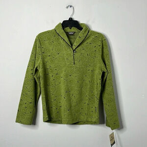 Woolrich Green Leaf Fleece Quarter Pullover NWT